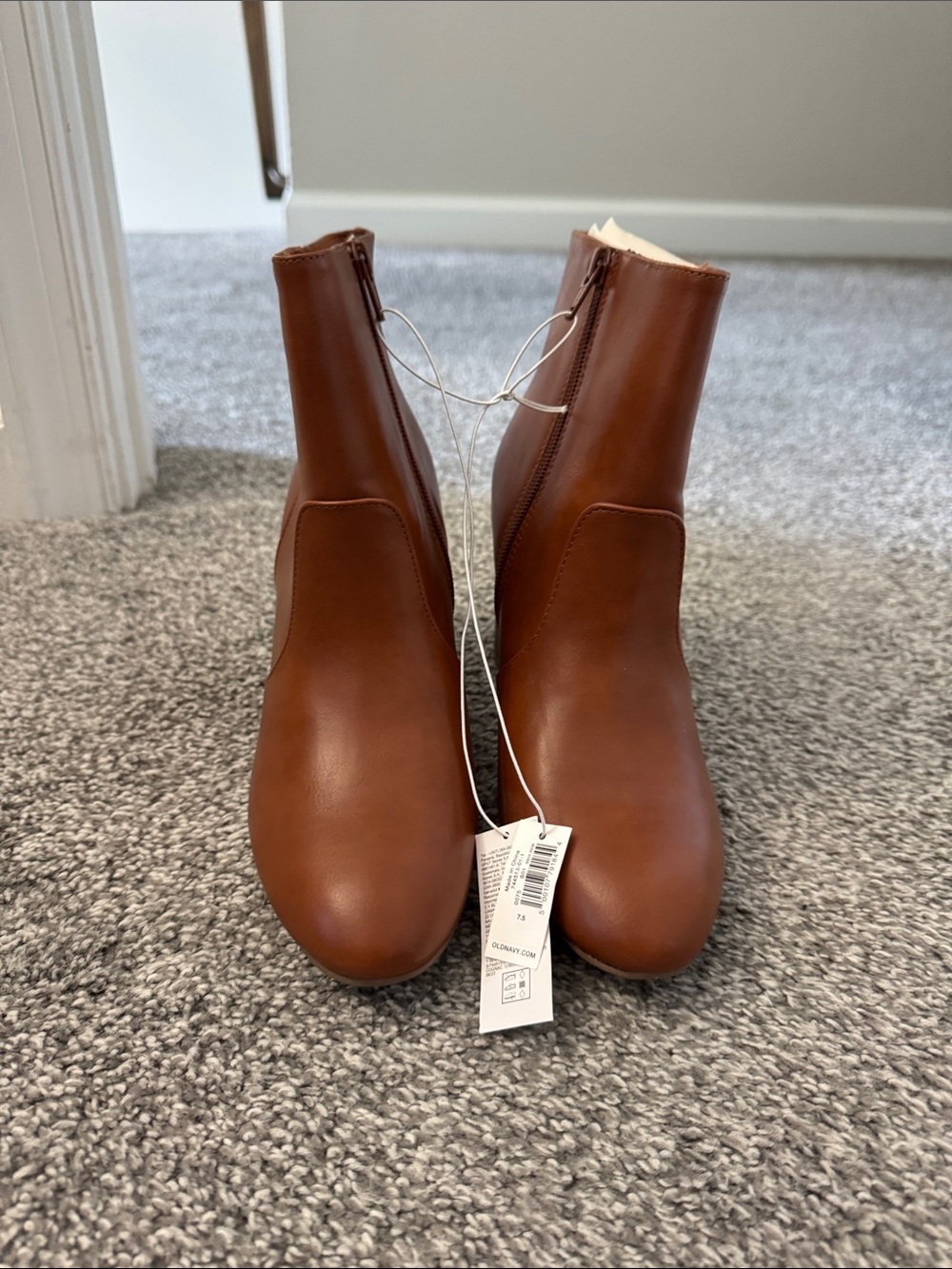 Old Navy Brown Zip Ankle Booties